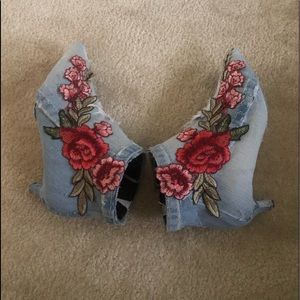 Denim Flower Booties